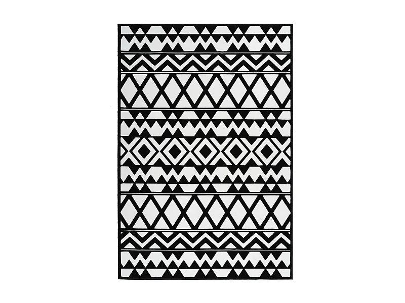 Tapis Ethnique à Poils Courts "Esperanto VII" Noir 120 x 170 cm