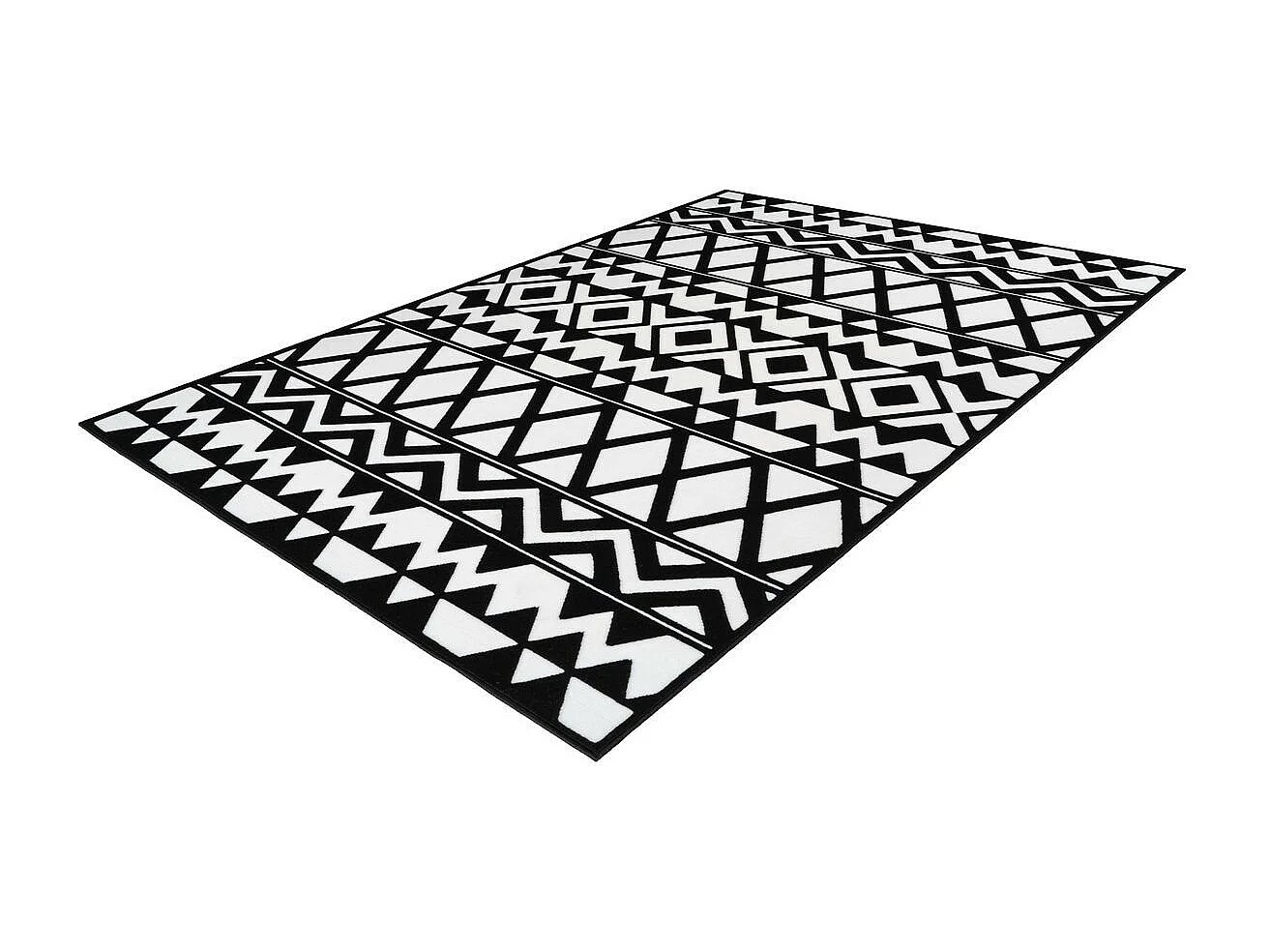 Tapis Ethnique à Poils Courts "Esperanto VII" Noir 120 x 170 cm