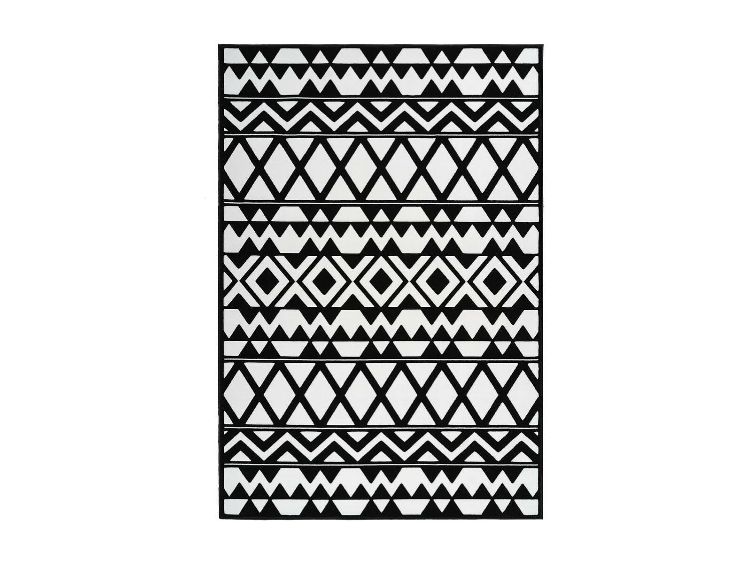 Tapis Ethnique à Poils Courts "Esperanto VII" Noir 120 x 170 cm