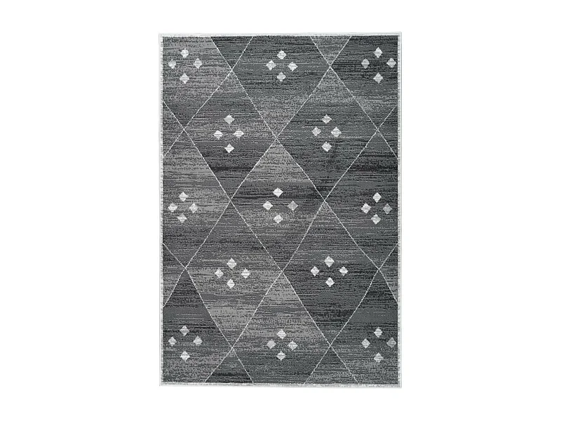 Tapis Géométrique à Poils Courts "Vancouver V" Gris 120 x 170 cm