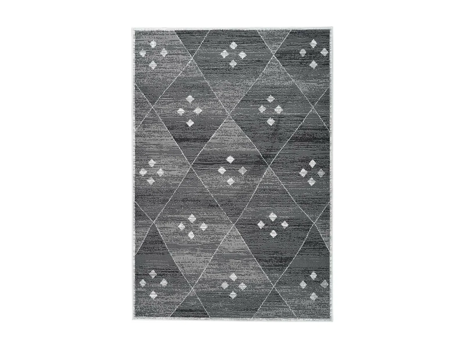 Tapis Géométrique à Poils Courts "Vancouver V" Gris 120 x 170 cm