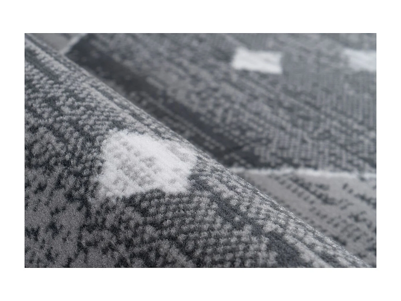 Tapis Géométrique à Poils Courts "Vancouver V" Gris 120 x 170 cm