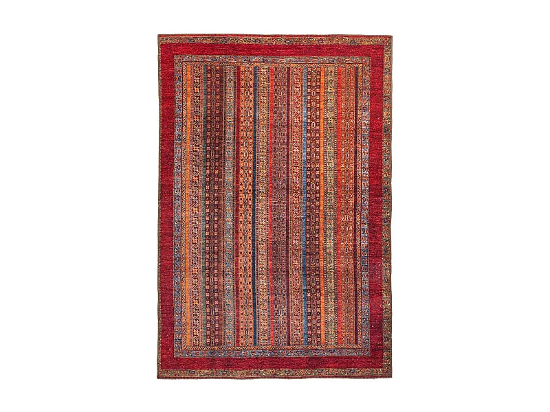 Tapis d'Orient Imprimé Rayé "Fayo" Rouge 110 x 180 cm