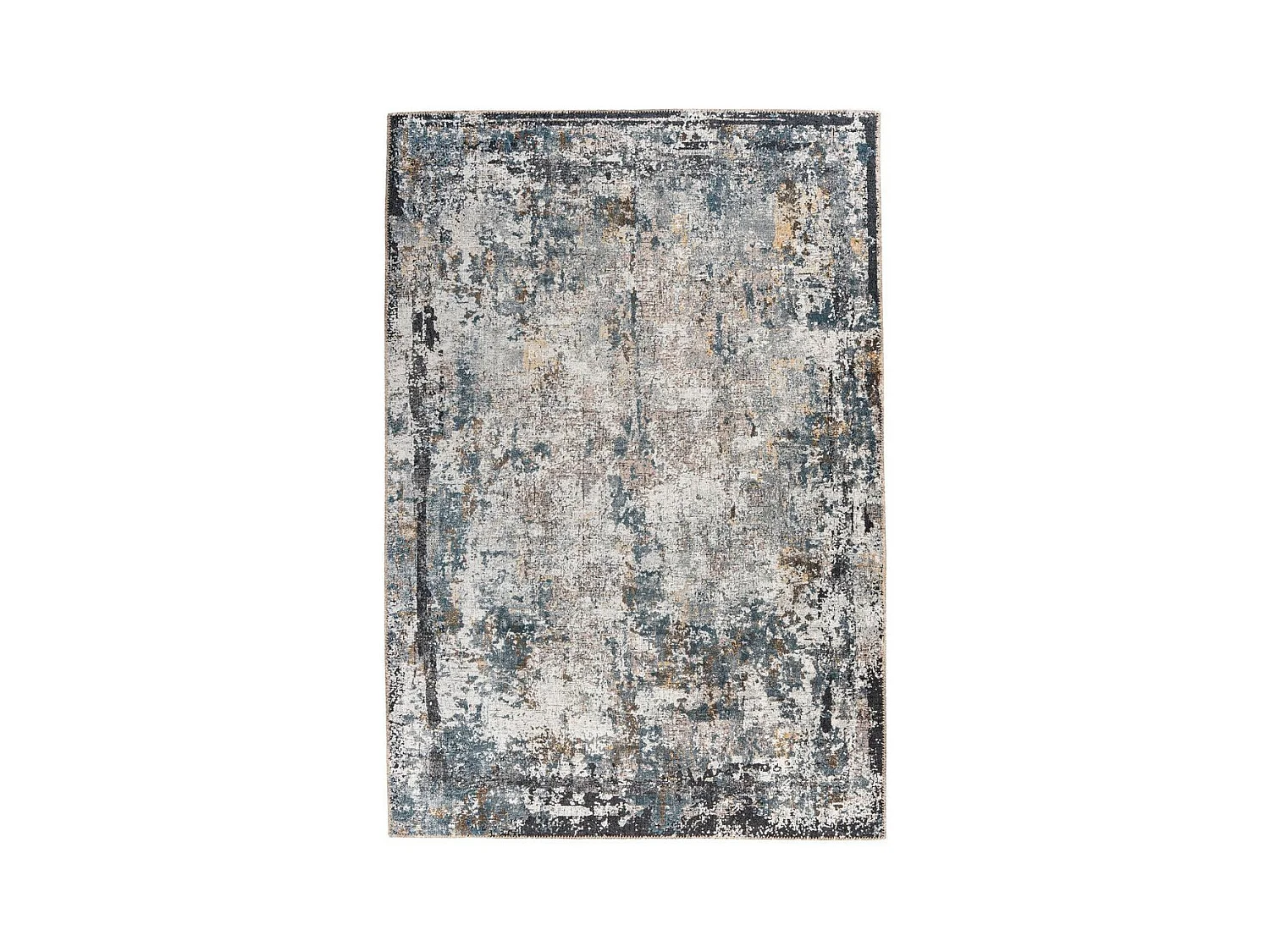 Tapis Tissé Vintage à Motifs "Faye" Noir 190 x 290 cm