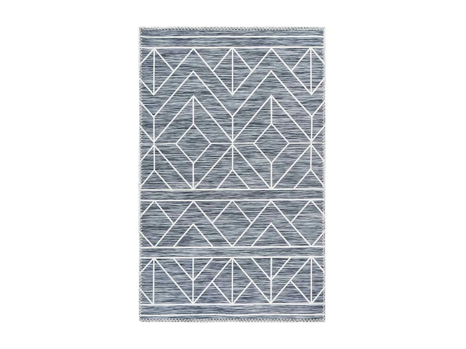 Tapis Tissé Imprimé à Poils Plats "Maya II" Anthracite 120 x 180 cm