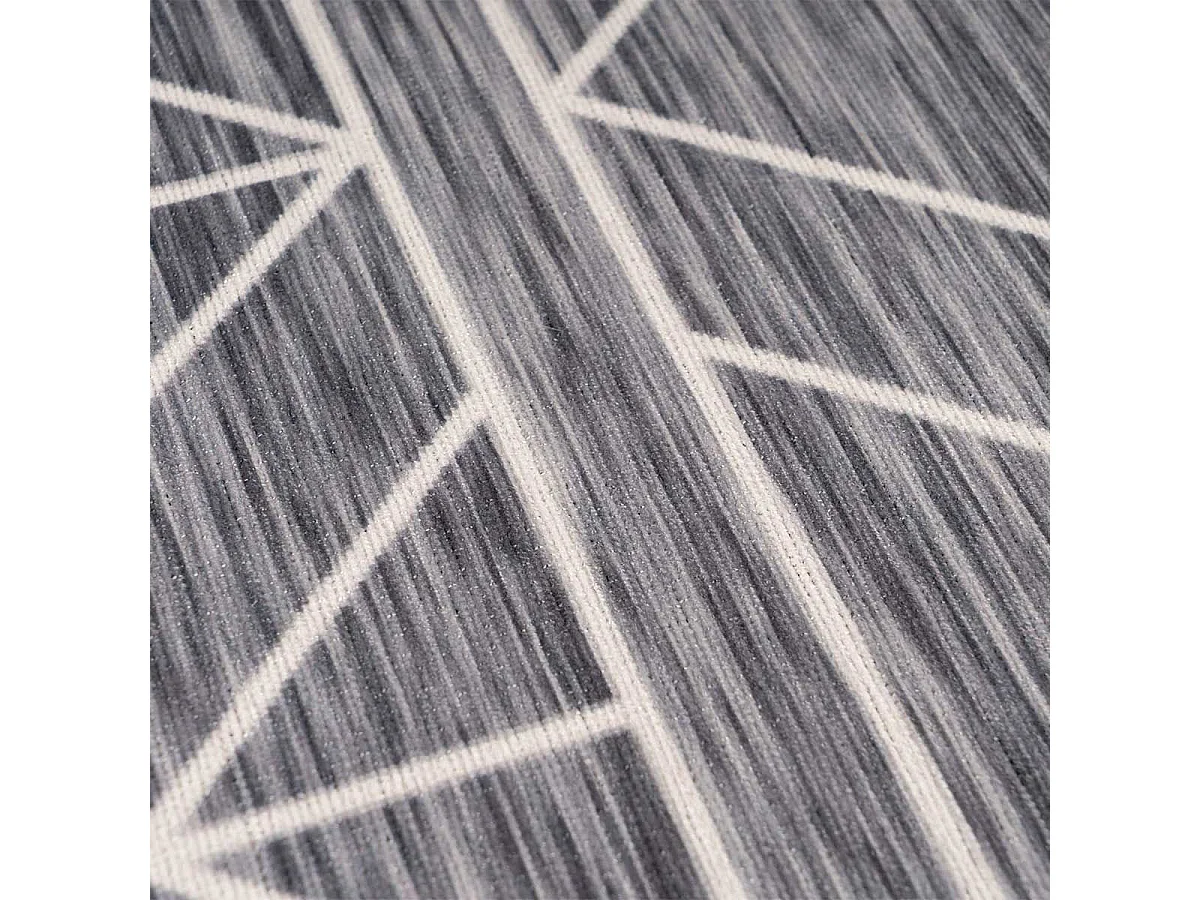 Tapis Tissé Imprimé à Poils Plats "Maya II" Anthracite 120 x 180 cm