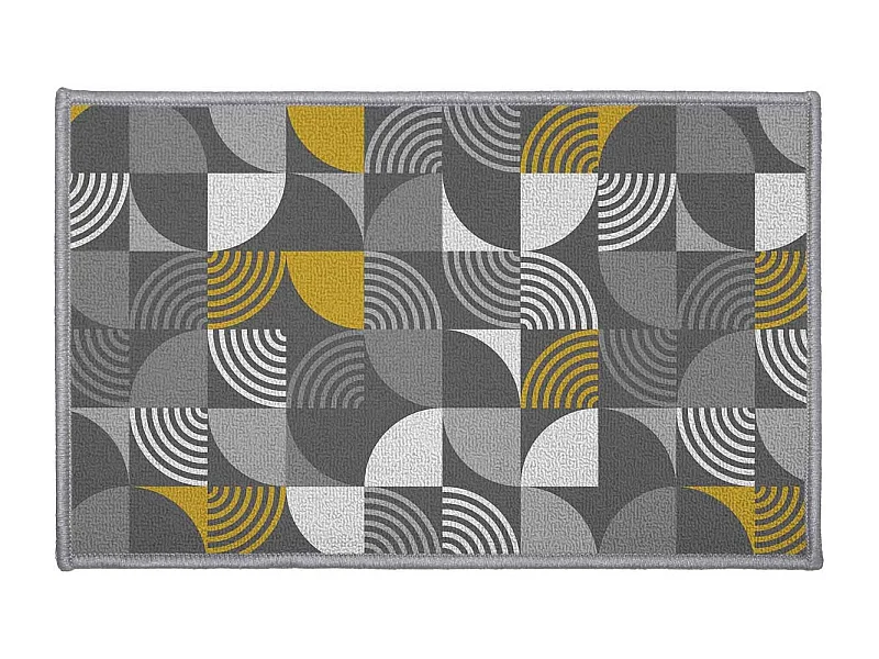 Tapis Déco Imprimé "Rythmo" 50x80cm Gris