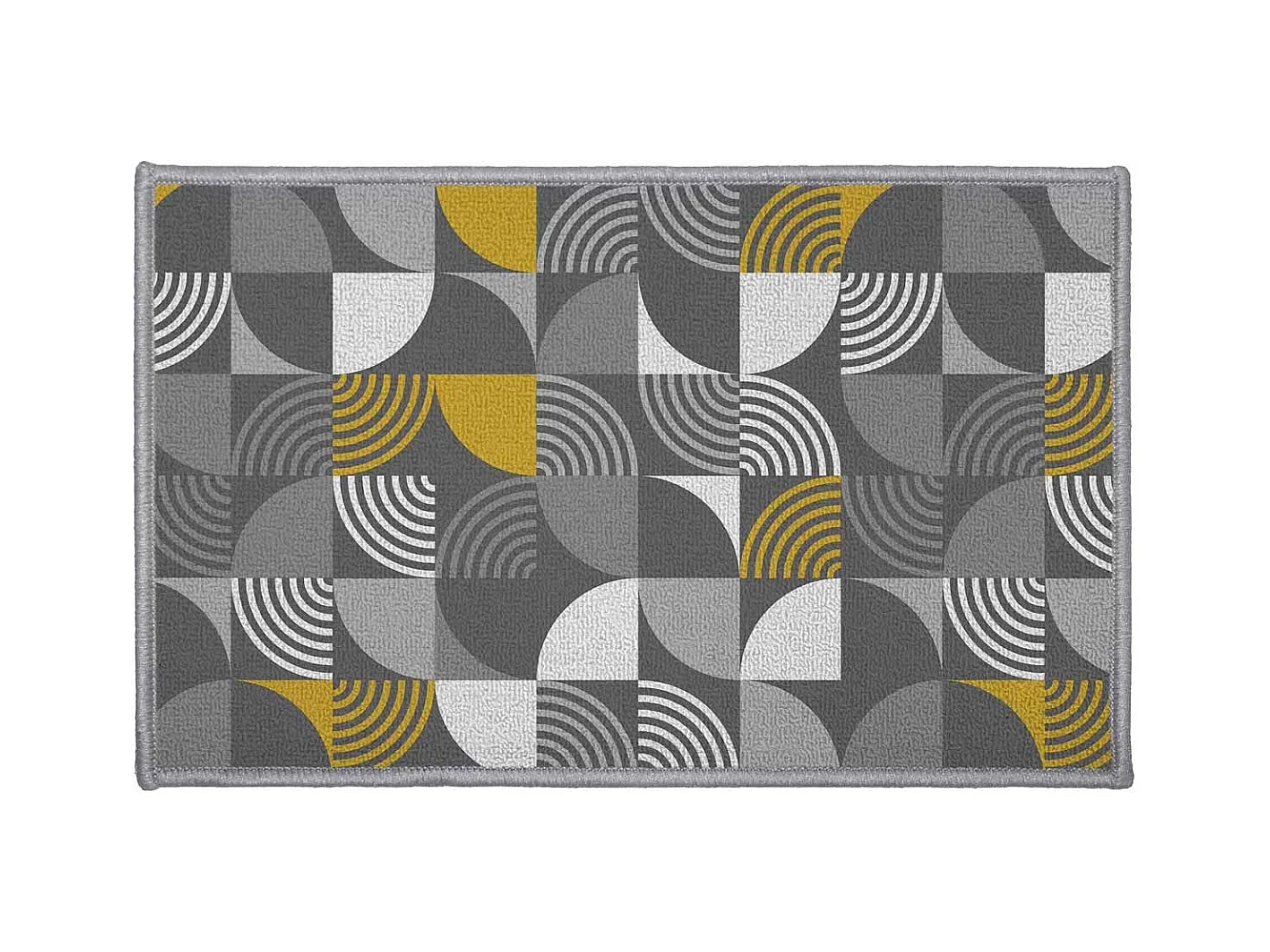 Tapis Déco Imprimé "Rythmo" 50x80cm Gris