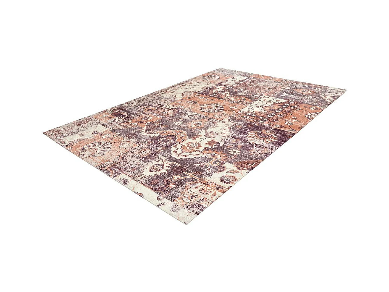 Tapis Vintage à Poils Courts "Indiana IV" Terracotta 80 x 150 cm