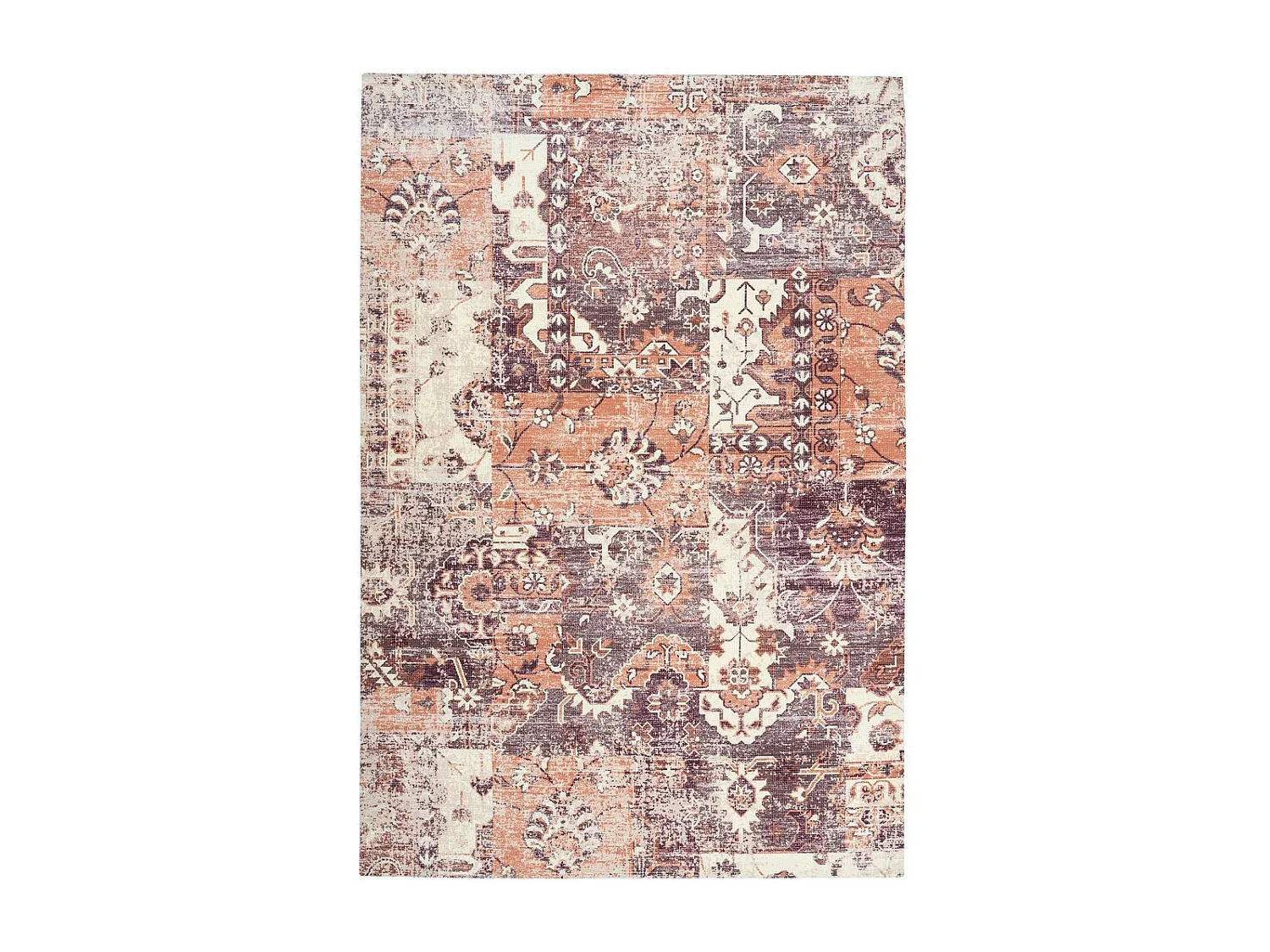 Tapis Vintage à Poils Courts "Indiana IV" Terracotta 80 x 150 cm