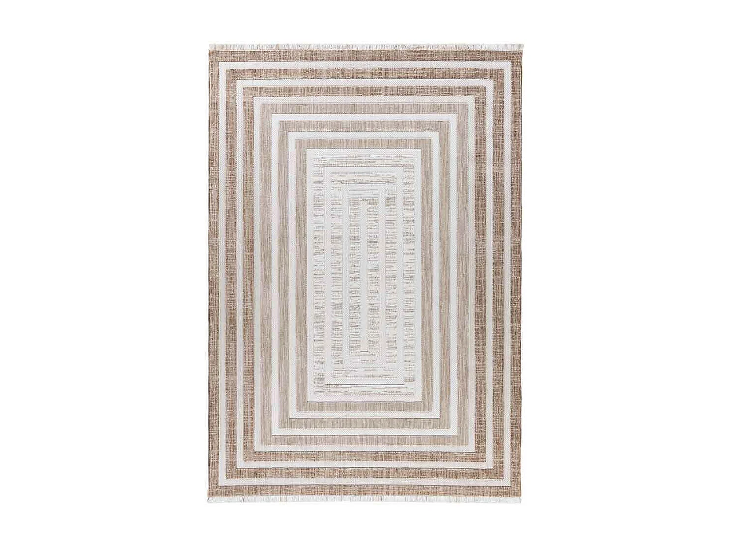 Tapis Tissé Géométrique "Sarai" Marron & Beige 120 x 170 cm