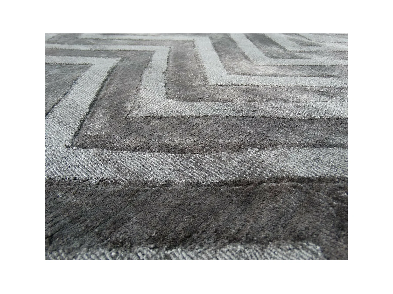 Tapis Rayures à Poils Courts "Luxury IV" Gris 160 x 230 cm