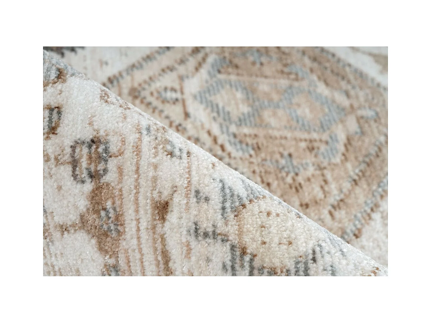 Tapis Vintage à Poils Courts "Baroque XI" Beige 80 x 150 cm