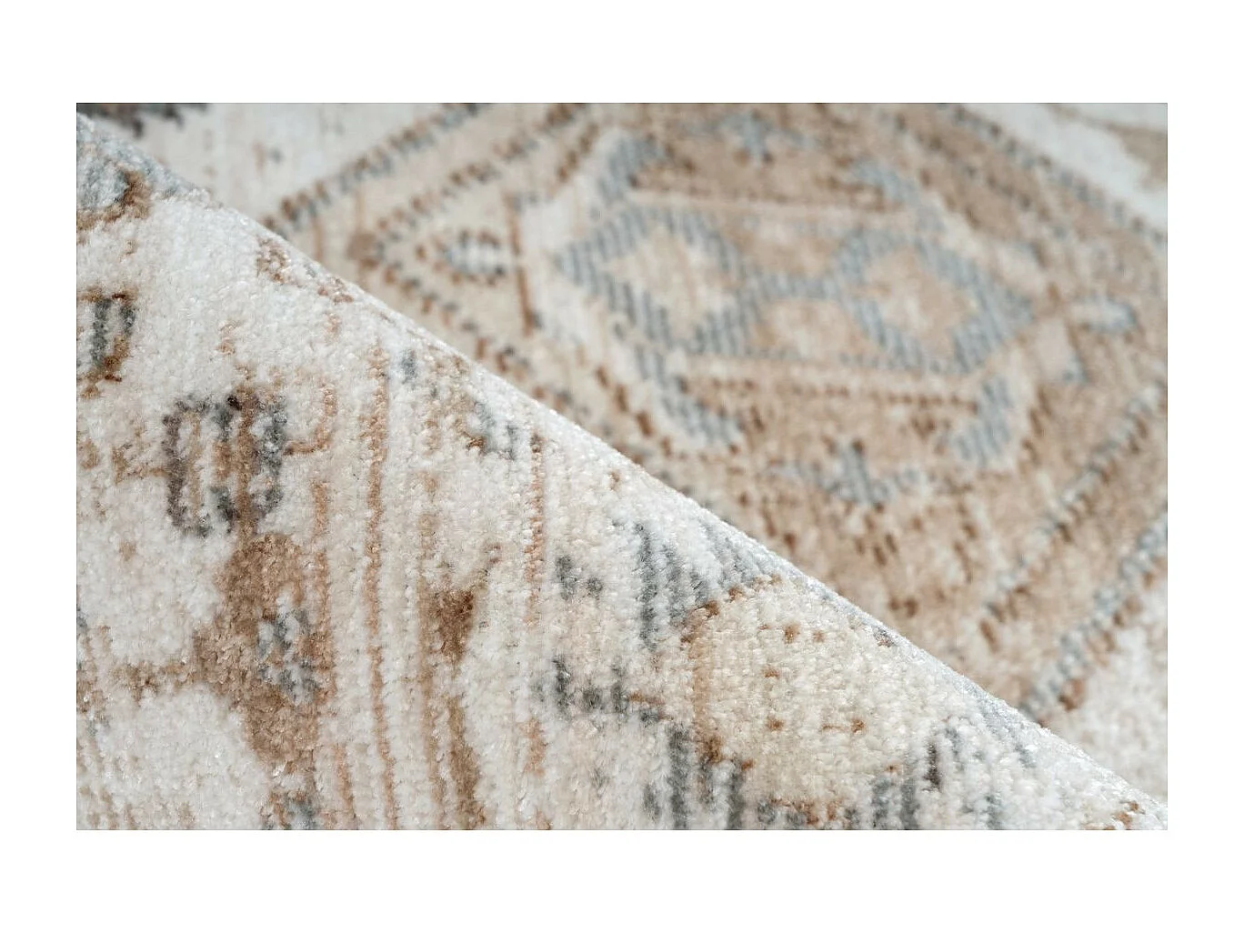 Tapis Vintage à Poils Courts "Baroque XI" Beige 80 x 150 cm