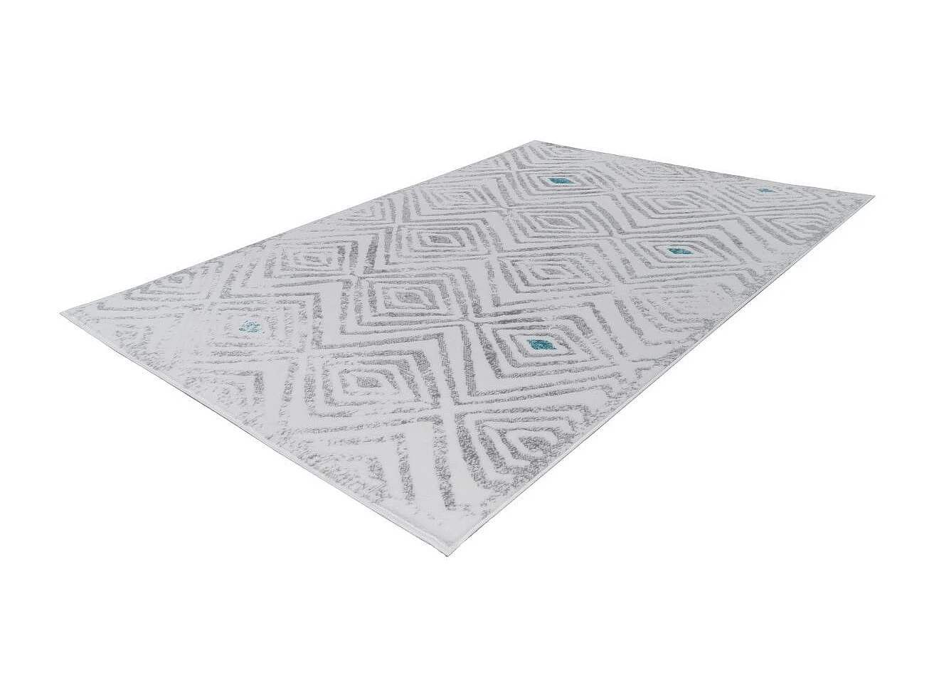 Tapis Ethnique à Poils Courts "Vancouver IV" Blanc 80 x 150 cm