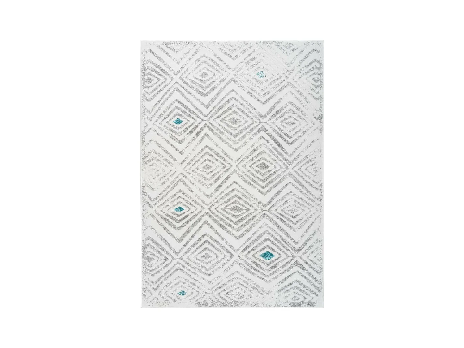 Tapis Ethnique à Poils Courts "Vancouver IV" Blanc 80 x 150 cm
