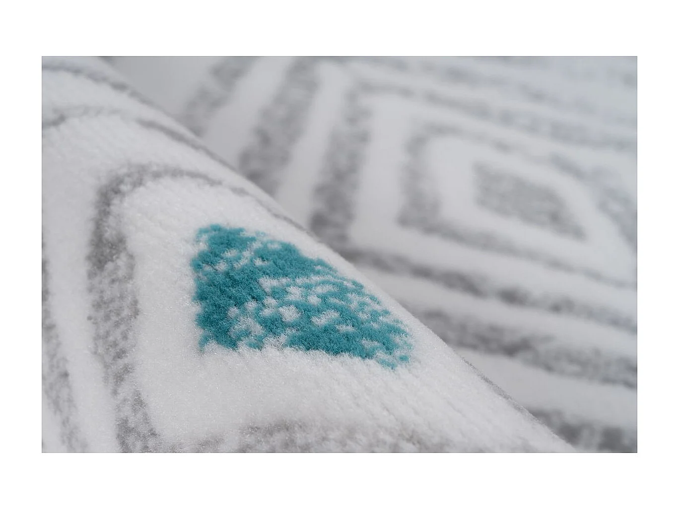 Tapis Ethnique à Poils Courts "Vancouver IV" Blanc 80 x 150 cm