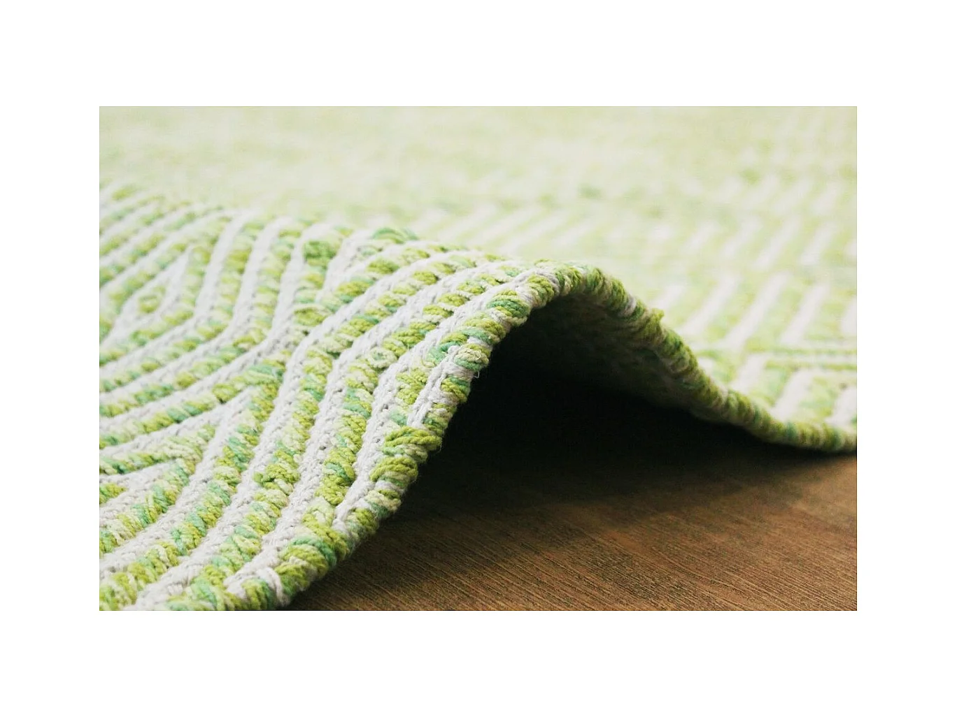 Tapis Géométrique Fait Main "Aperitif" Vert 160 x 230 cm