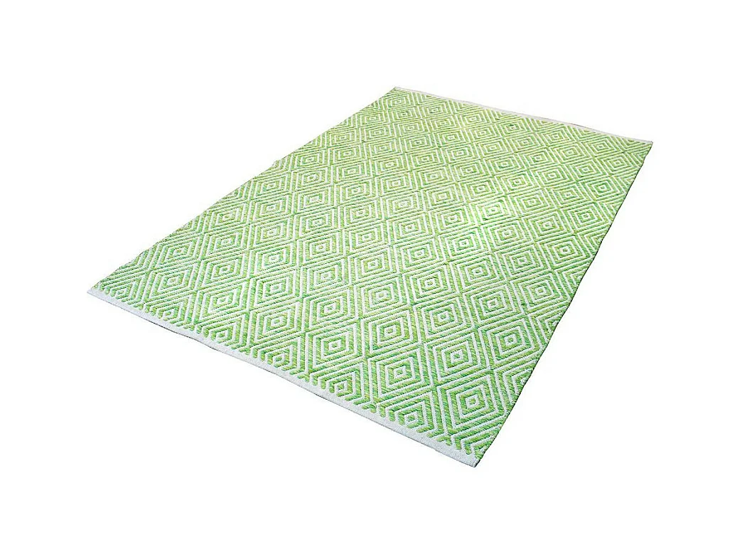 Tapis Géométrique Fait Main "Aperitif" Vert 160 x 230 cm