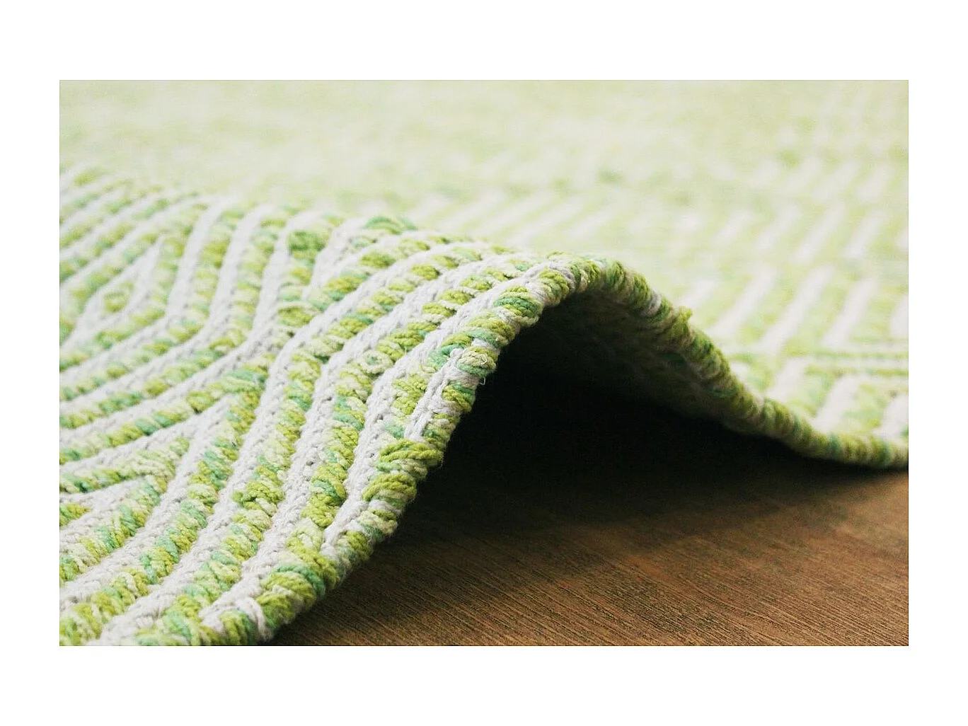 Tapis Géométrique Fait Main "Aperitif" Vert 160 x 230 cm