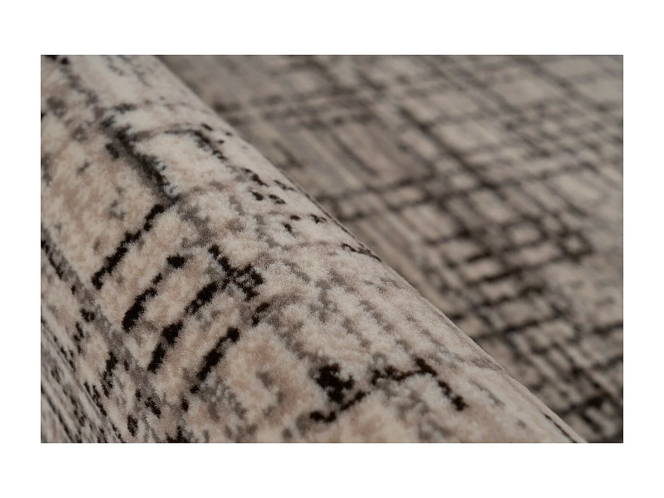 Tapis Vintage à Poils Courts "Vancouver III" Crème 80 x 150 cm