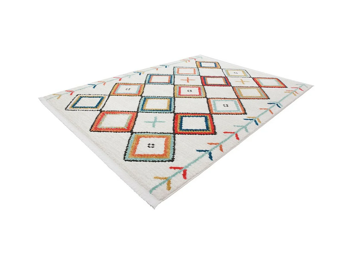 Tapis Ethnique à Franges "Agadir" Multicolore 160 x 230 cm