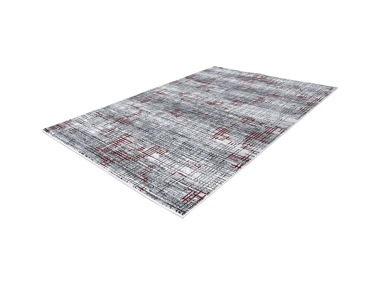 Tapis Vintage à Poils Courts "Vancouver III" Rouge 160 x 230 cm