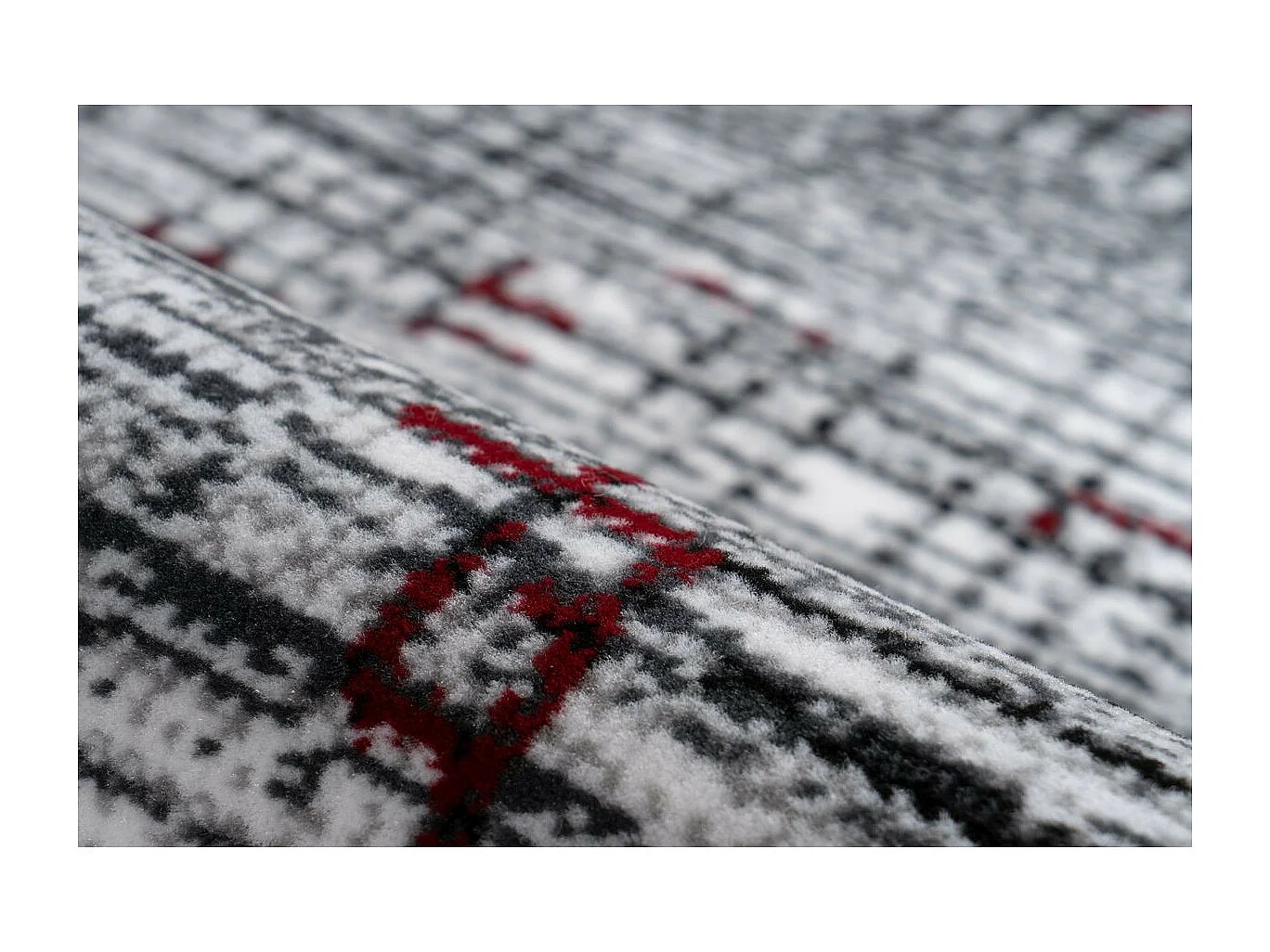 Tapis Vintage à Poils Courts "Vancouver III" Rouge 160 x 230 cm