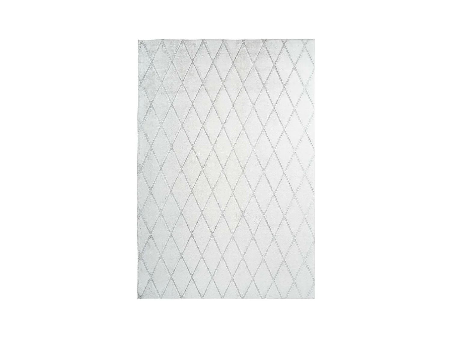 Tapis Shaggy Géométrique "Vivica" Blanc & Bleu Gris 80 x 250 cm