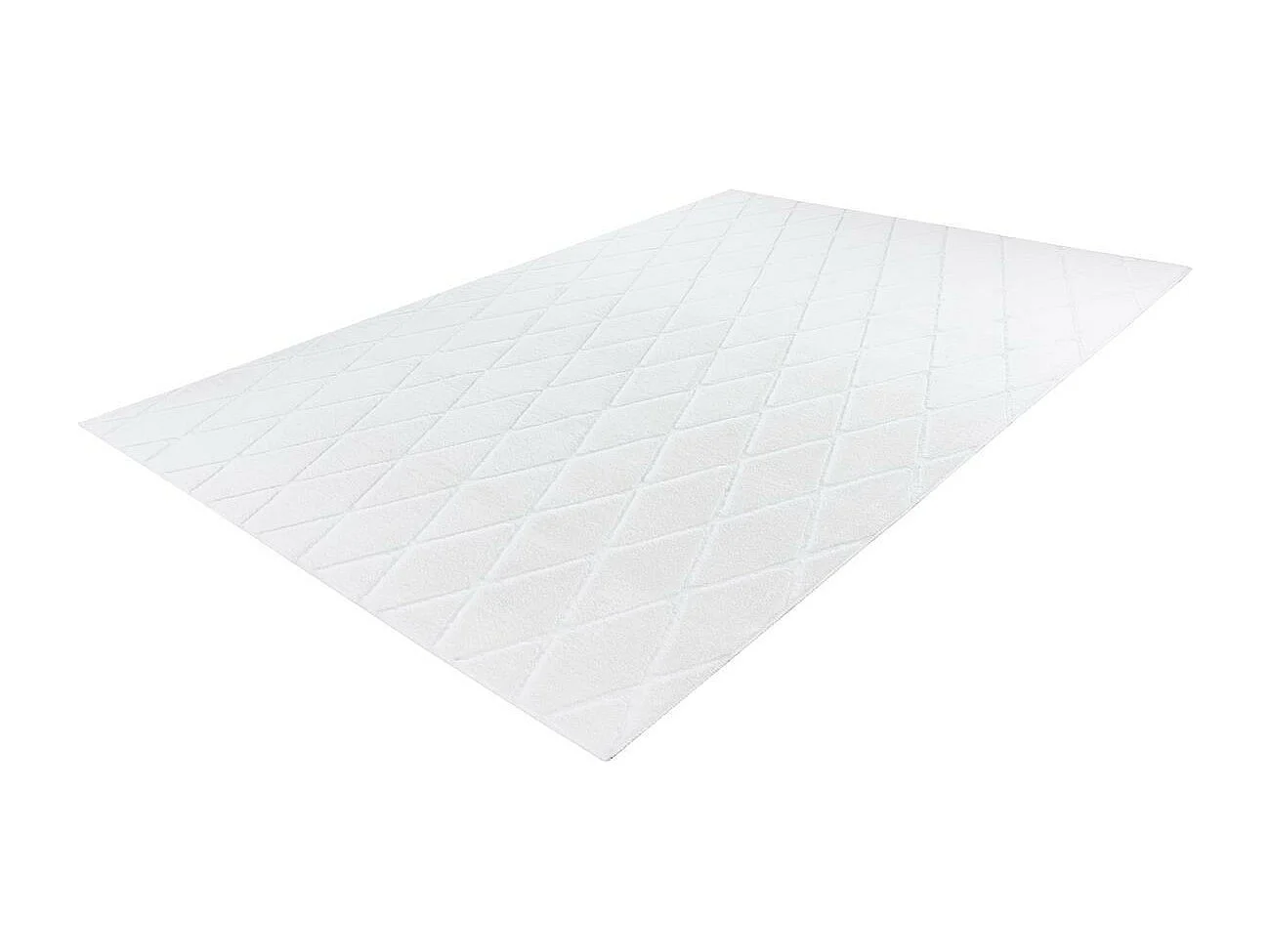 Tapis Shaggy Géométrique "Vivica" Blanc 80 x 250 cm