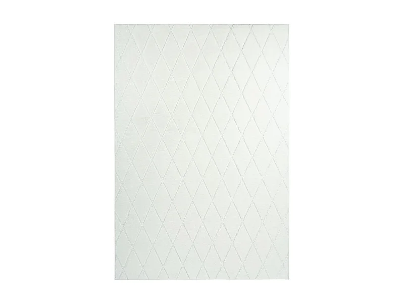 Tapis Shaggy Géométrique "Vivica" Blanc 80 x 250 cm