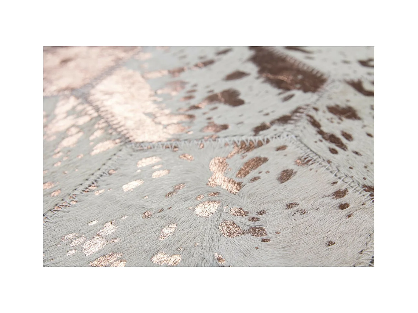 Tapis Tissé Effet Métallique "Spark" Ivoire & Chrome 80 x 150 cm