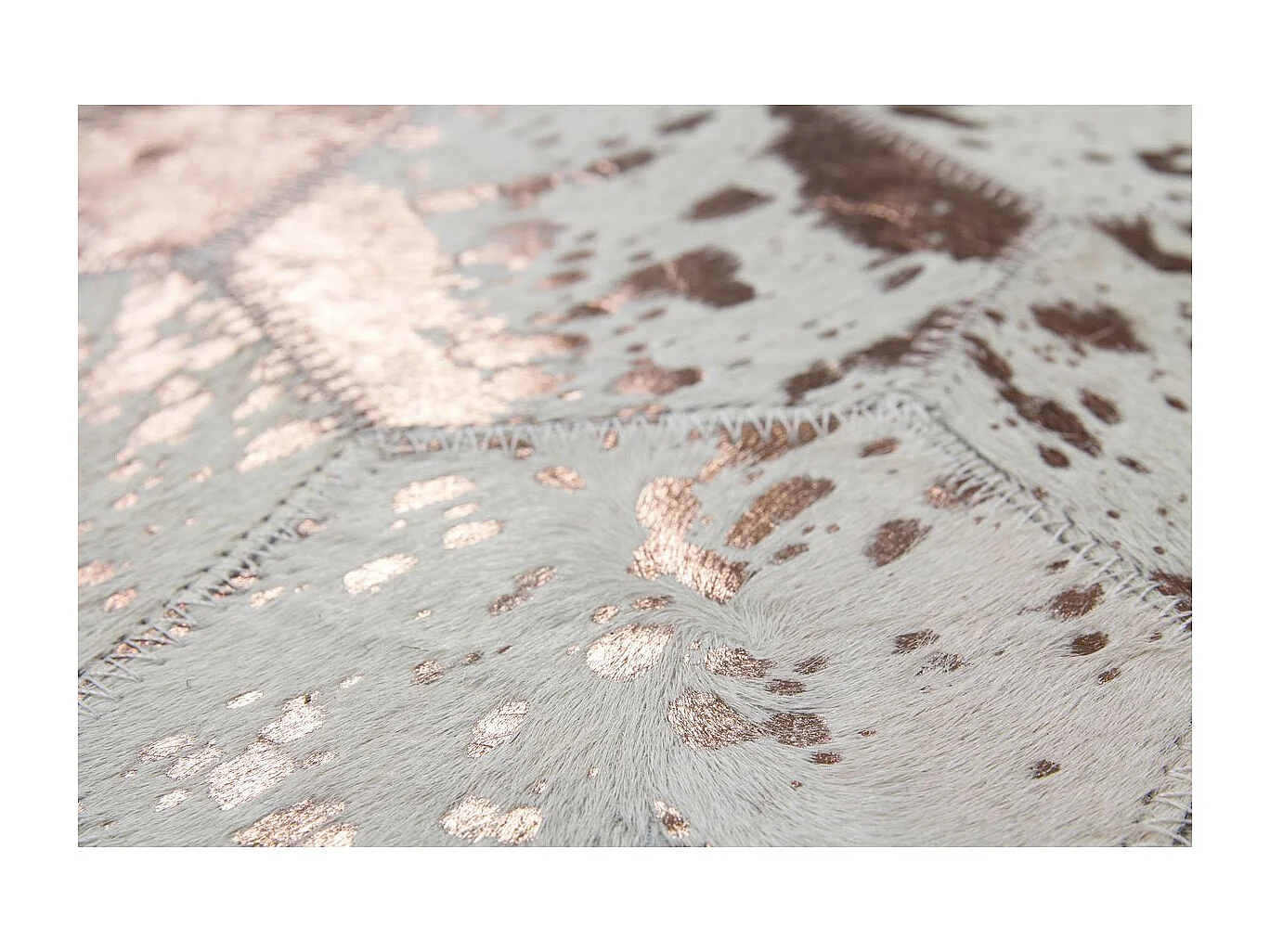 Tapis Tissé Effet Métallique "Spark" Ivoire & Chrome 80 x 150 cm