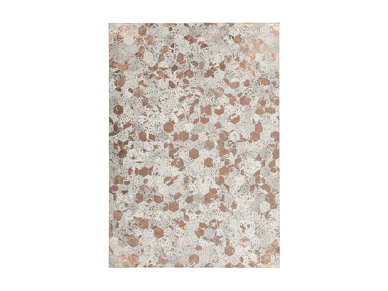 Tapis Tissé Effet Métallique "Spark" Ivoire & Chrome 80 x 150 cm