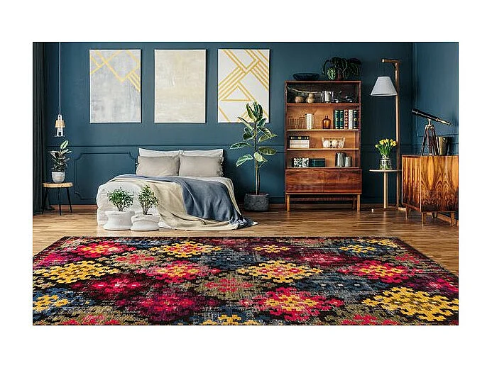 Tapis Tissé Imprimé "Primavera" Multicolore 80 x 150 cm