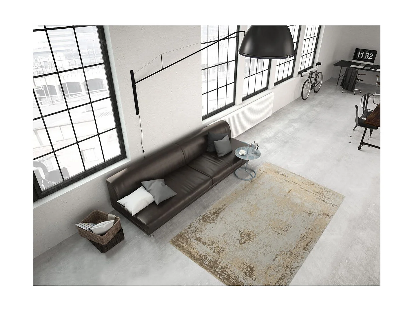 Tapis Vintage Tissé "Nostalgia" Sable 160 x 230 cm