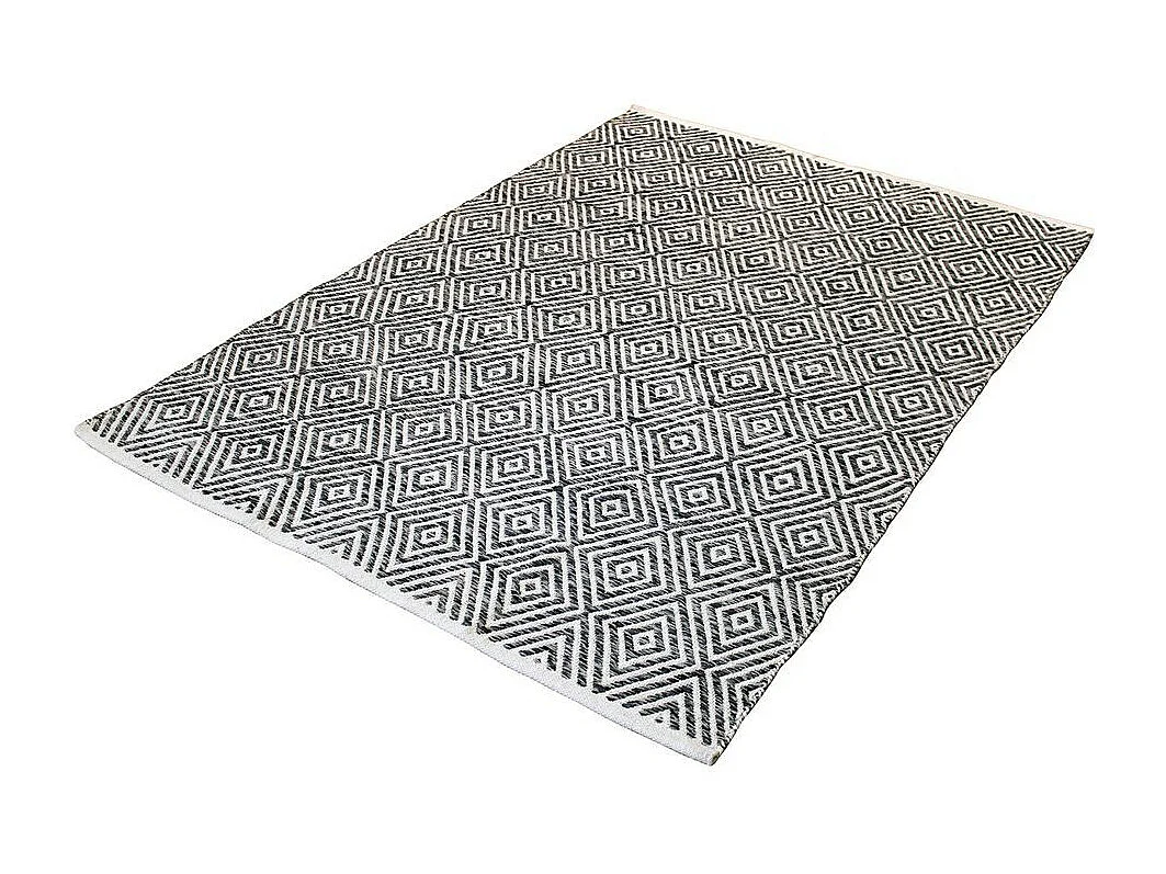 Tapis Géométrique Fait Main "Aperitif" Gris 80 x 150 cm