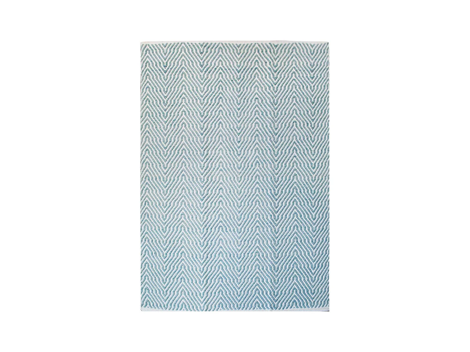Tapis Rayé Fait Main "Aperitif" Turquoise 80 x 150 cm