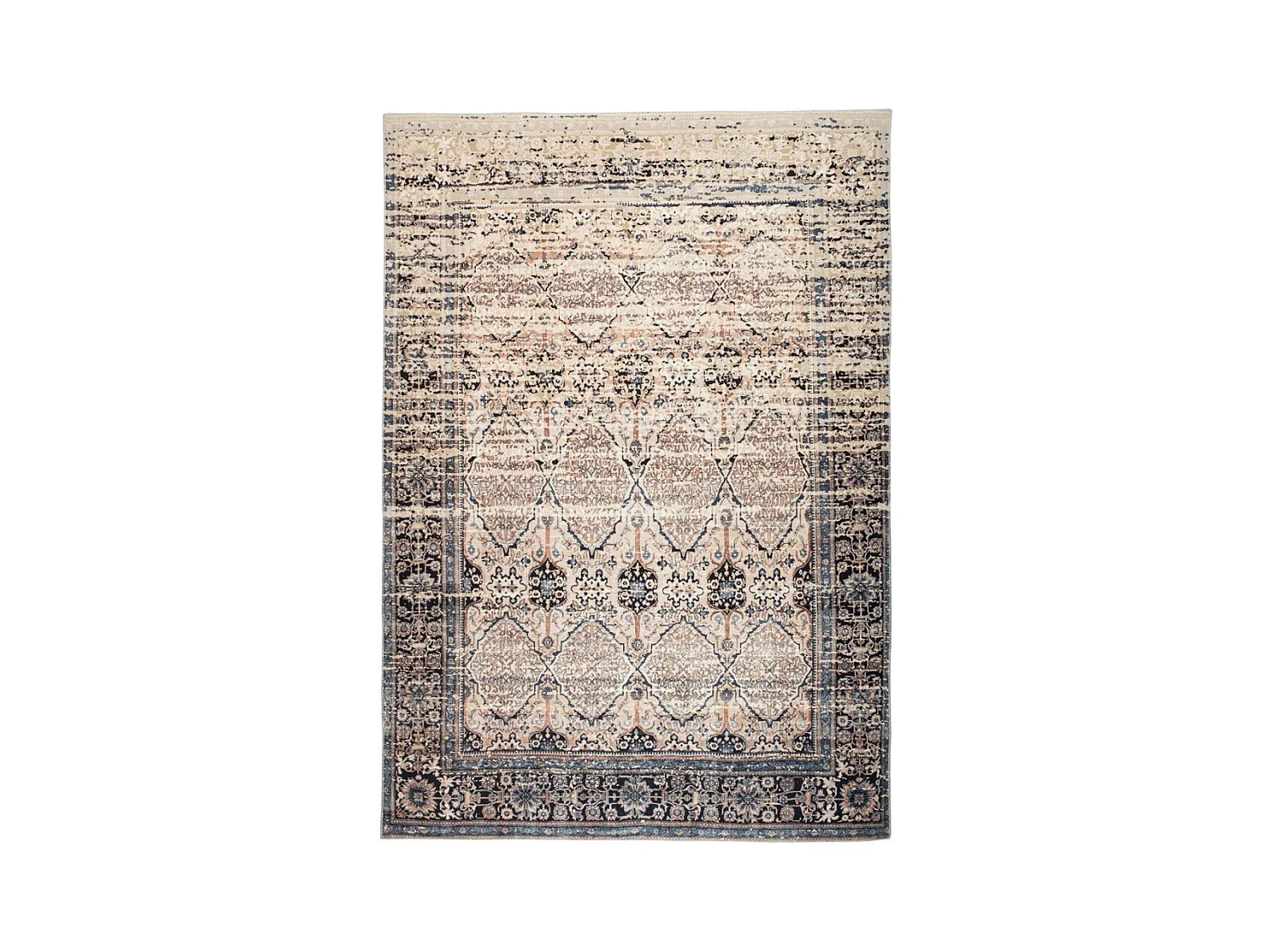Tapis Vintage Motif Oriental "Galaxy IV" Beige & Bleu 120 x 180 cm
