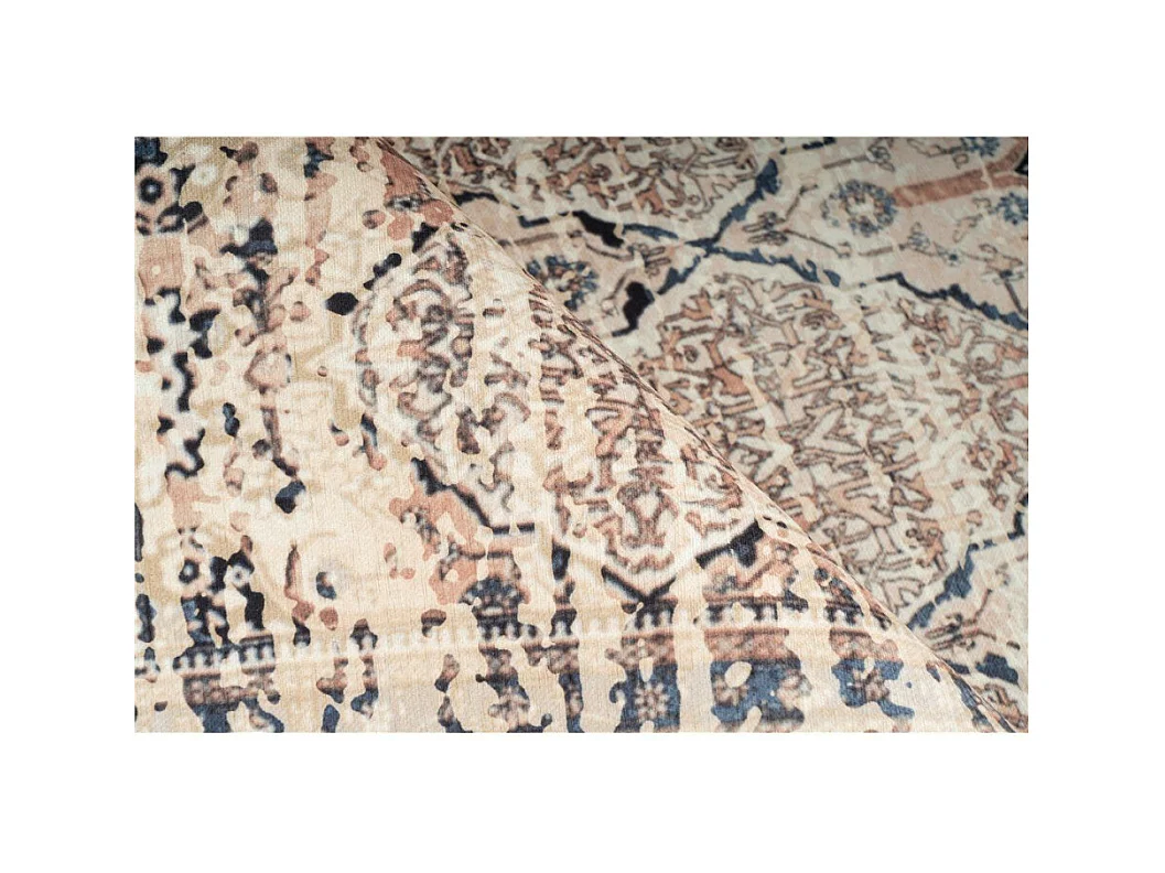 Tapis Vintage Motif Oriental "Galaxy IV" Beige & Bleu 120 x 180 cm