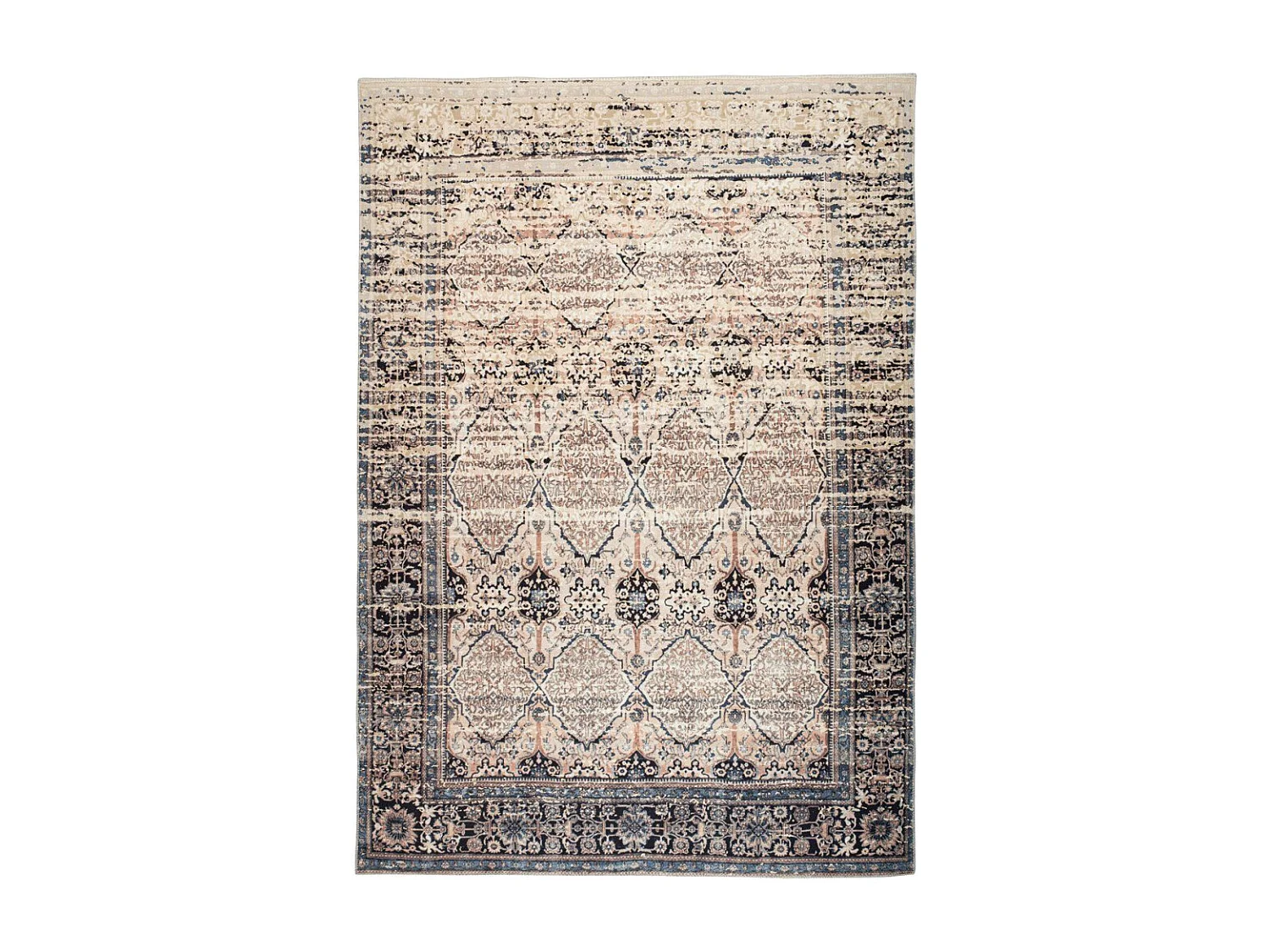 Tapis Vintage Motif Oriental "Galaxy IV" Beige & Bleu 120 x 180 cm