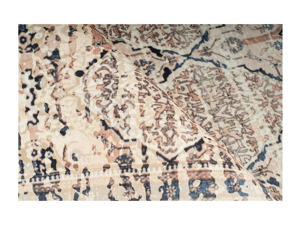 Tapis Vintage Motif Oriental "Galaxy IV" Beige & Bleu 120 x 180 cm