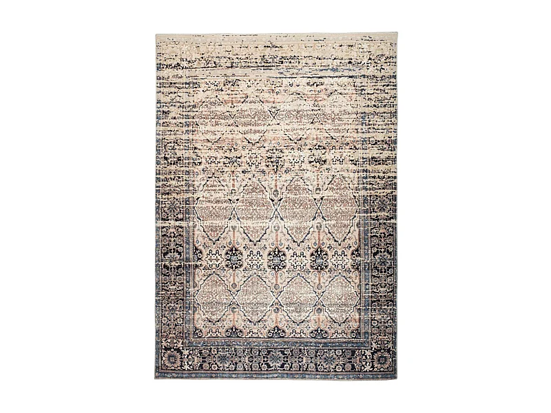 Tapis Vintage Motif Oriental "Galaxy IV" Beige & Bleu 120 x 180 cm