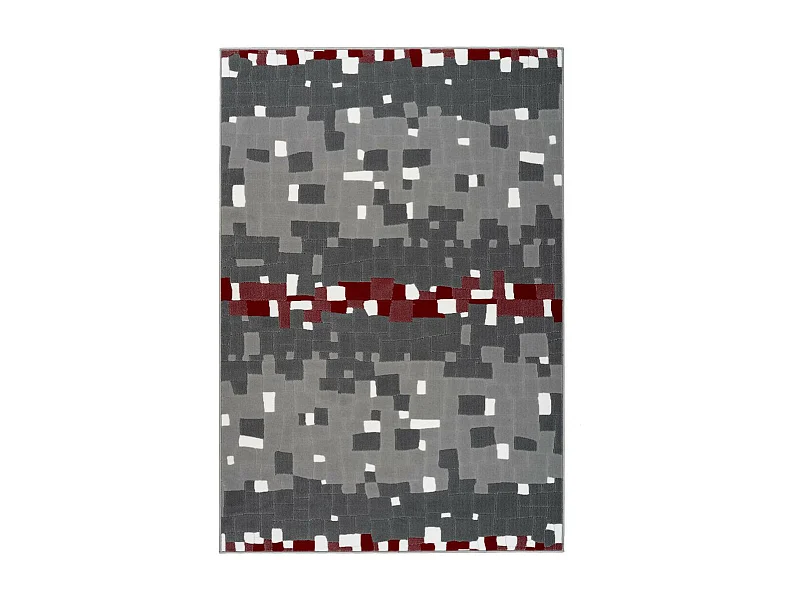 Tapis Mosaïque à Poils Courts "Vancouver II" Rouge 120 x 170 cm