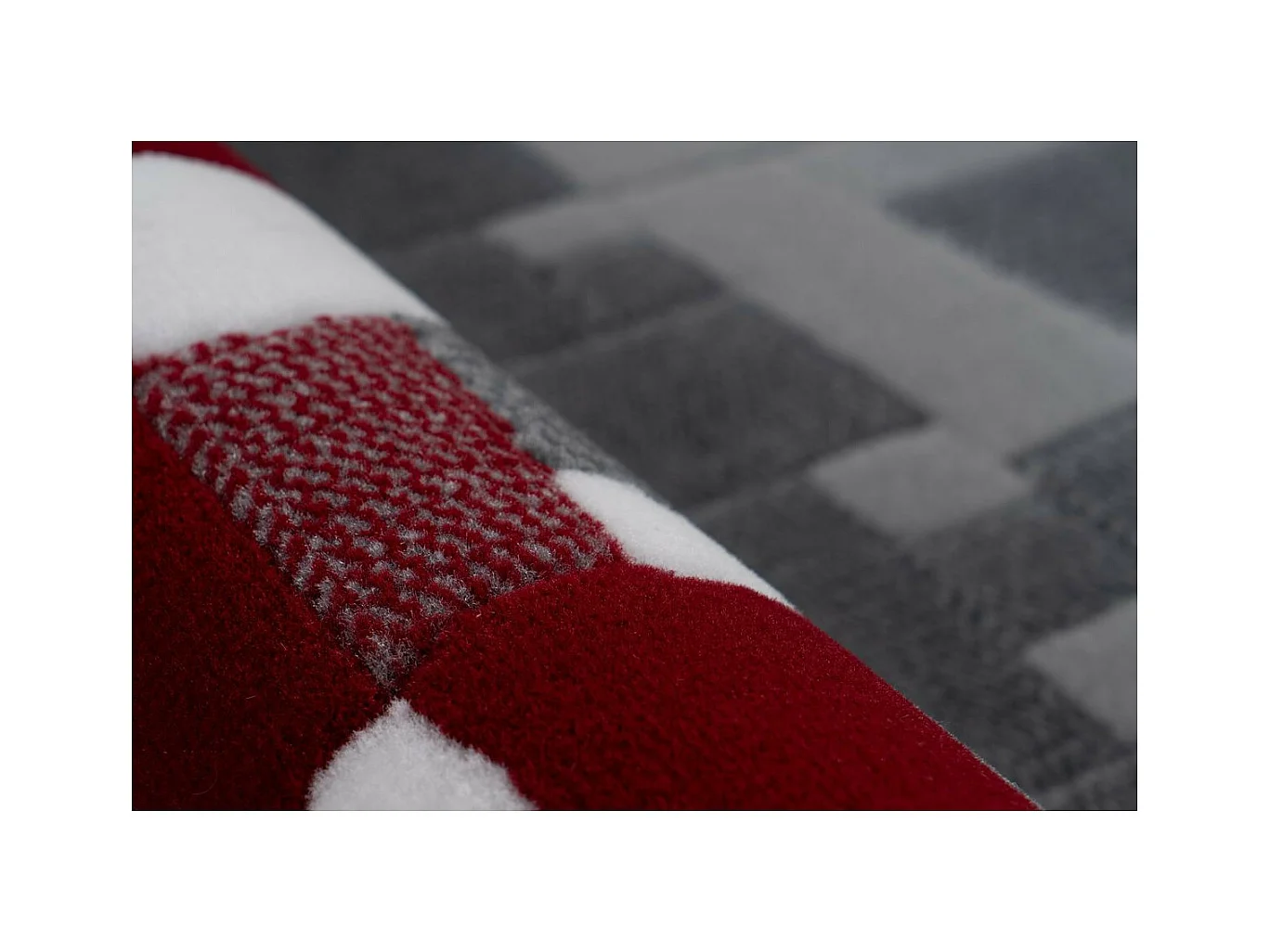 Tapis Mosaïque à Poils Courts "Vancouver II" Rouge 120 x 170 cm