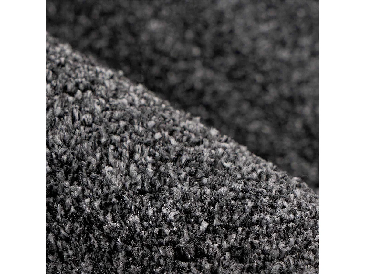 Tapis Tissé Shaggy à Poils Longs "Nila" Anthracite 80 x 150 cm