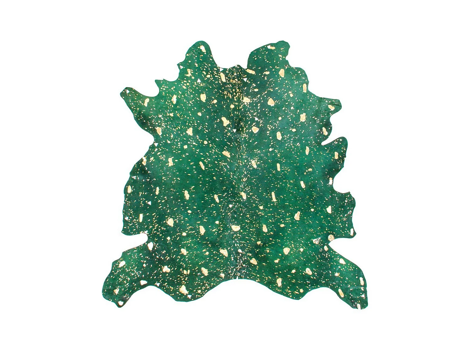 Tapis Peau de Vache "Fly" Vert & Or 200 x 260 cm
