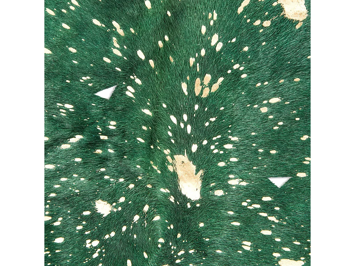 Tapis Peau de Vache "Fly" Vert & Or 200 x 260 cm