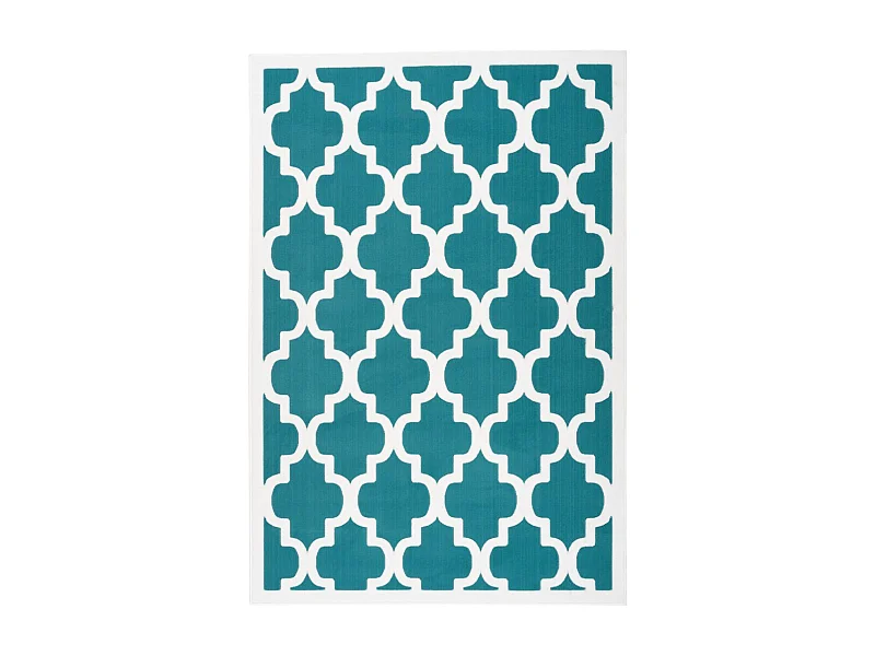 Tapis Vintage à Poils Courts "Manolya" Turquoise 80 x 150 cm