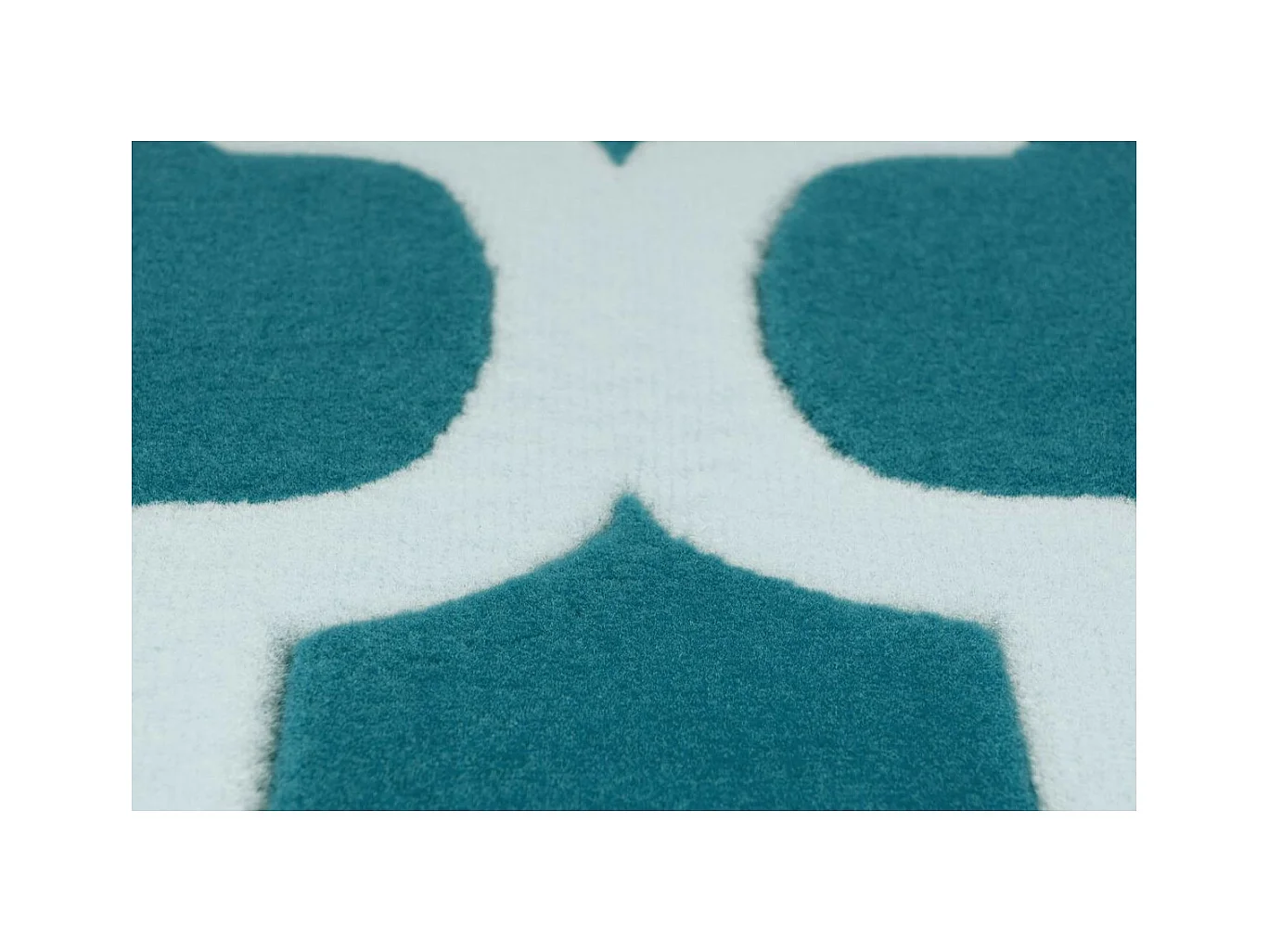 Tapis Vintage à Poils Courts "Manolya" Turquoise 80 x 150 cm